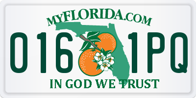 FL license plate 0161PQ