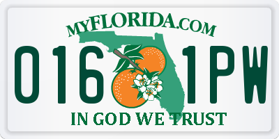 FL license plate 0161PW