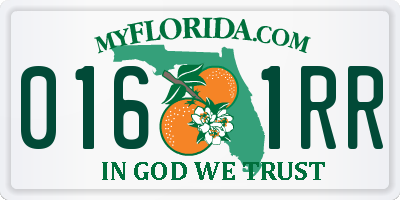FL license plate 0161RR