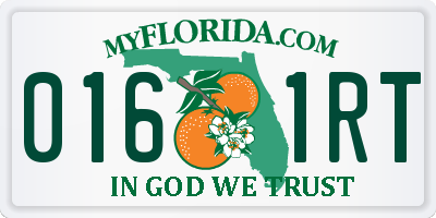FL license plate 0161RT