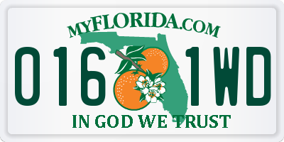 FL license plate 0161WD