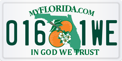FL license plate 0161WE