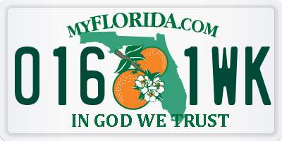 FL license plate 0161WK