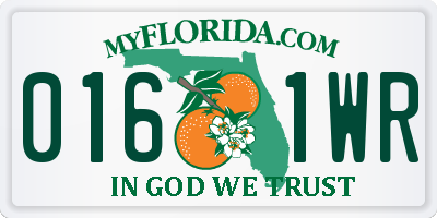 FL license plate 0161WR