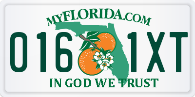 FL license plate 0161XT