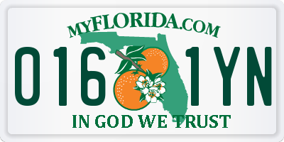 FL license plate 0161YN