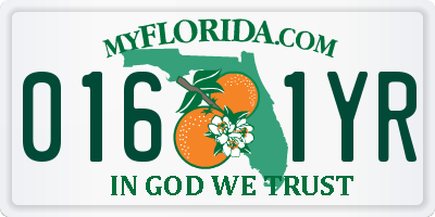 FL license plate 0161YR