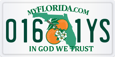 FL license plate 0161YS