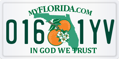 FL license plate 0161YV