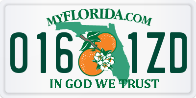 FL license plate 0161ZD