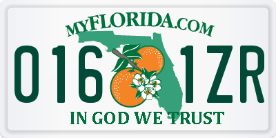 FL license plate 0161ZR