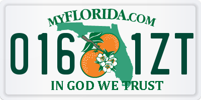 FL license plate 0161ZT