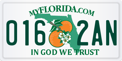 FL license plate 0162AN