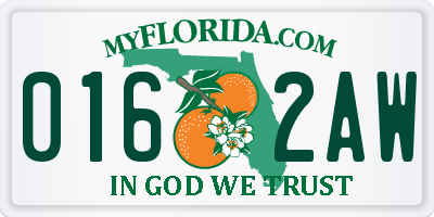 FL license plate 0162AW
