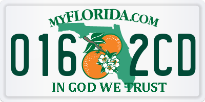 FL license plate 0162CD