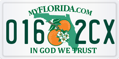 FL license plate 0162CX