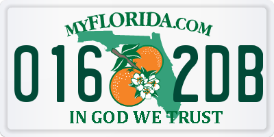 FL license plate 0162DB