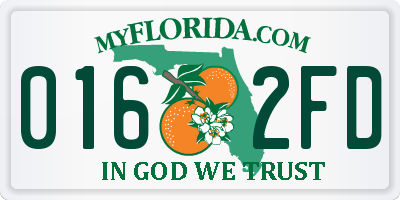 FL license plate 0162FD