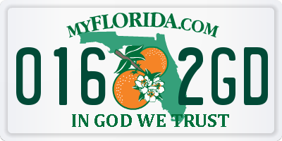 FL license plate 0162GD