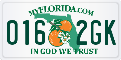 FL license plate 0162GK