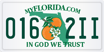 FL license plate 0162II