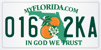 FL license plate 0162KA