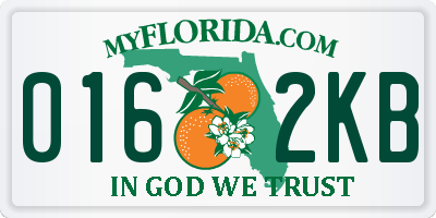 FL license plate 0162KB