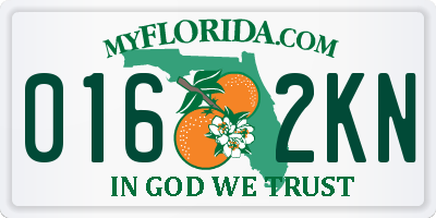 FL license plate 0162KN