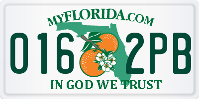 FL license plate 0162PB
