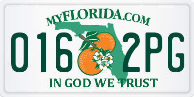 FL license plate 0162PG