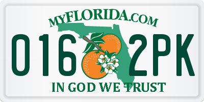 FL license plate 0162PK