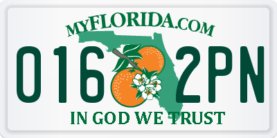 FL license plate 0162PN