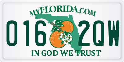FL license plate 0162QW