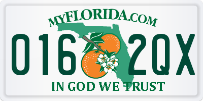 FL license plate 0162QX