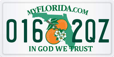 FL license plate 0162QZ