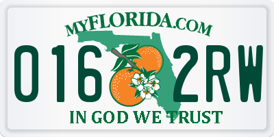 FL license plate 0162RW