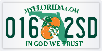 FL license plate 0162SD