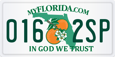 FL license plate 0162SP