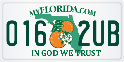 FL license plate 0162UB