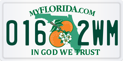 FL license plate 0162WM