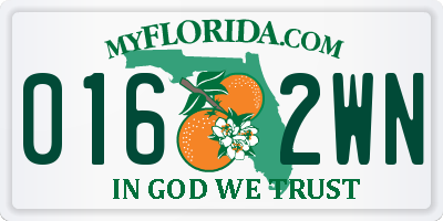 FL license plate 0162WN