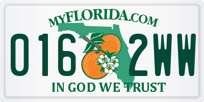 FL license plate 0162WW