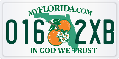 FL license plate 0162XB