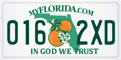 FL license plate 0162XD
