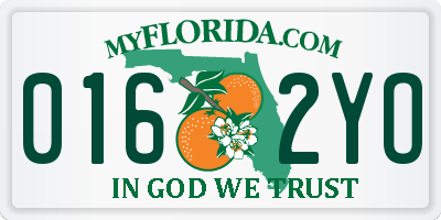 FL license plate 0162YO