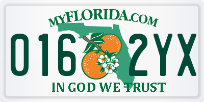 FL license plate 0162YX