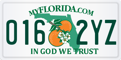 FL license plate 0162YZ