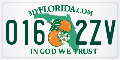 FL license plate 0162ZV