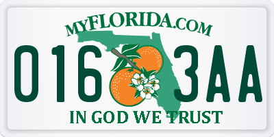 FL license plate 0163AA