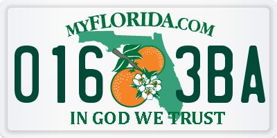 FL license plate 0163BA